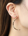 Zircon Star and Moon Alloy Earrings