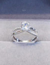 2 Carat Moissanite Crisscross 925 Sterling Silver Ring