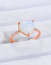 Heart-Shaped Natural Moonstone Ring