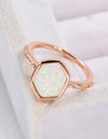 Opal Hexagon 925 Sterling Silver Ring