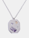 Inlaid Zircon Pendant Stainless Steel Necklace