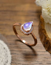 Moonstone Teardrop 925 Sterling Silver Halo Ring