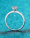 925 Sterling Silver Inlaid 1 Carat Moissanite Ring