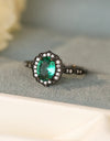 925 Sterling Silver Paraiba Blue Zircon 4-Prong Ring