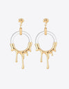 Zinc Alloy and Resin Drop Earrings