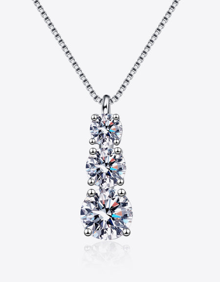 Moissanite Triple-Pendant Necklace