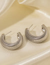 Stainless Steel Scale C-Hoop Earrings