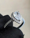 2 Carat Moissanite Teardrop Cluster Ring