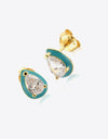 925 Sterling Silver Zircon Teardrop Stud Earrings