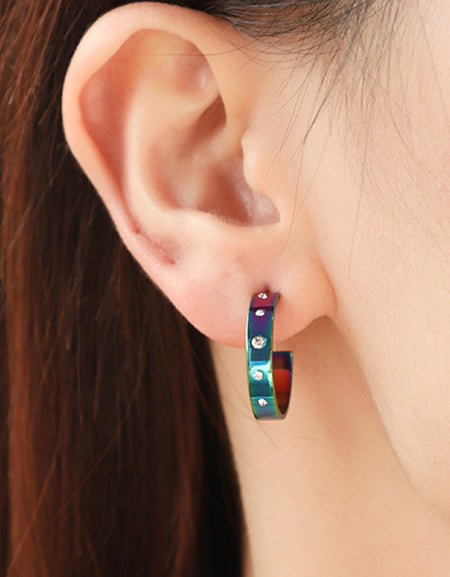 Multicolored C-Hoop Earrings