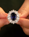 5 Carat Lab-Grown Sapphire Flower Shape Ring