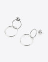 925 Sterling Silver Double Hoop Drop Earrings