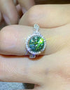 2 Carat Moissanite Emerald Green Ring