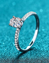 925 Sterling Silver Inlaid 1 Carat Moissanite Ring