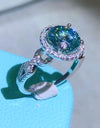 2 Carat Moissanite Emerald Green Ring