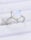 Heart-Shaped Natural Moonstone Ring