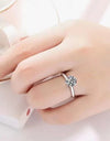 925 Sterling Silver 3 Carat Moissanite 6-Prong Ring