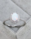 Opal 925 Sterling Silver Halo Ring