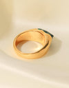 Inlaid Natural Stone Stainless Steel Ring