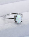 925 Sterling Silver 4-Prong Opal Ring