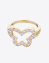 Rhinestone Butterfly-Shaped Ring