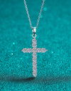 Moissanite Cross Pendant Chain Necklace