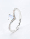 Moonstone Heart-Shaped Ring