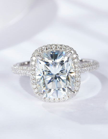 6 Carat Moissanite Halo Ring