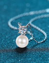 925 Sterling Silver Freshwater Pearl Moissanite Necklace