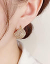 Inlaid Cubic Zirconia Brass Earrings