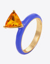 18K Gold Plated Triangle Glass Stone Ring