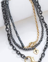 Snake and Cross Pendant Three-Piece Necklace Set