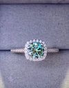 3 Carat Moissanite Platinum-Plated Cluster Ring