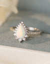 Platinum-Plated Opal Pear Shape Ring