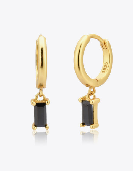 Zircon Huggie Drop Earrings