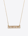 Inlaid Cubic Zirconia Bar Pendant Necklace