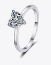 925 Sterling Silver Heart-Shaped Moissanite Solitaire Ring