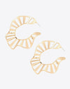 Cutout Zinc Alloy C-Hoop Earrings