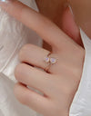 High Quality Natural Moonstone 925 Sterling Silver Toi Et Moi Ring