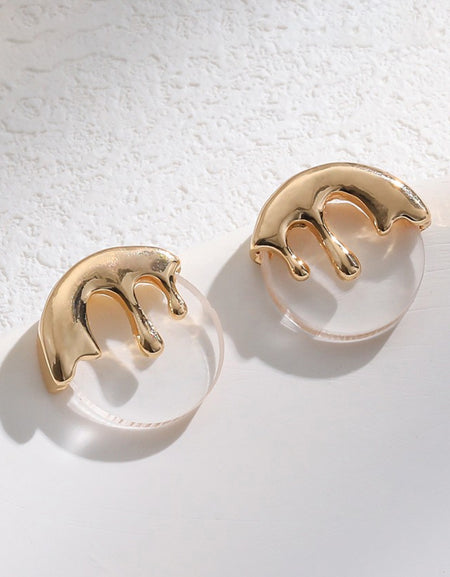 Zinc Alloy and Acetate Stud Earrings