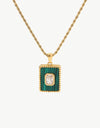 Square Pendant Twisted Chain Necklace