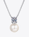 925 Sterling Silver Freshwater Pearl Moissanite Necklace