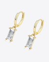 Retro 925 Sterling Silver Cubic Zirconia Drop Earrings