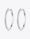 Rhodium-Plated Moissanite Hoop Earrings