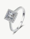 Sterling Silver Square Moissanite Ring