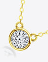 925 Sterling Silver 1 Carat Moissanite Round Pendant Necklace