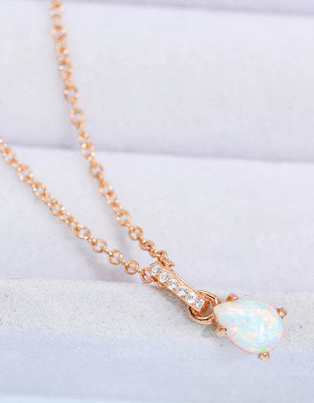 Opal Pendant 925 Sterling Silver Chain-Link Necklace