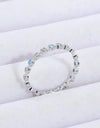 925 Sterling Silver Zircon and Natural Moonstone Ring