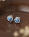 Opal 4-Prong Round Stud Earrings