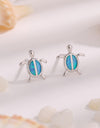 Opal Turtle 925 Sterling Silver Stud Earrings